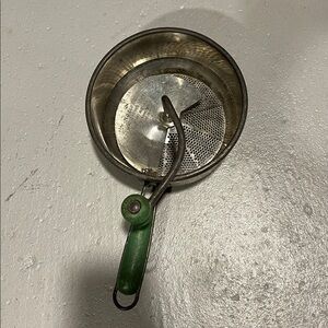 Vintage Food Mill by Foley Green Wood Handles Applesauce